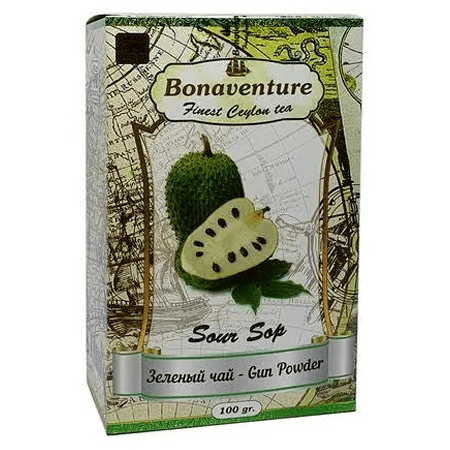 Чай розсипний Bonaventura Green Sour Sop Gun Powder саунсеп чорний 100 г