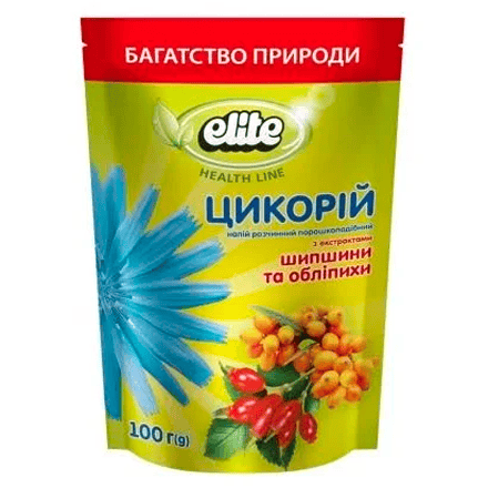Цикорій з шипшиною та обліпихою, корисні харчові добавки для здоров'я, 100 г.