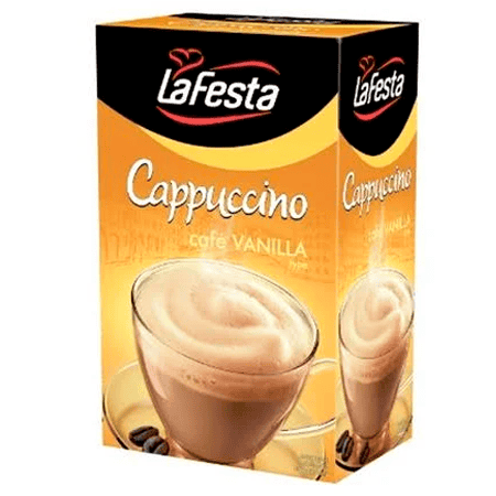 Кавовий напій Cappuccino з ванільним смаком, швидка доставка, якісний кавовий продукт.