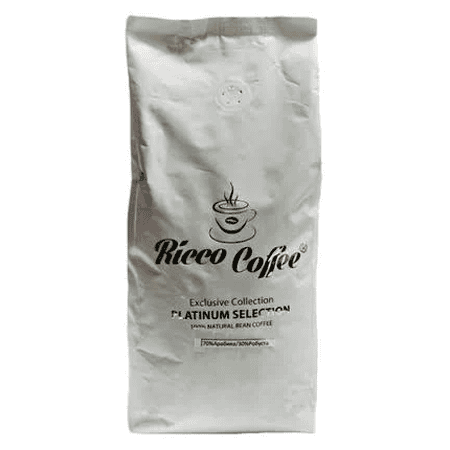 Розсипаний пакет кави Ricco Coffee, платиною селекція, натуральний зерновий кавовий напій, зерновий кофе для любителів КАВАМАША.