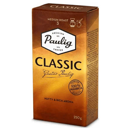 Кави зерна Paulig Classic для ідеальної кави, м'який та багатий аромат, 250 г.