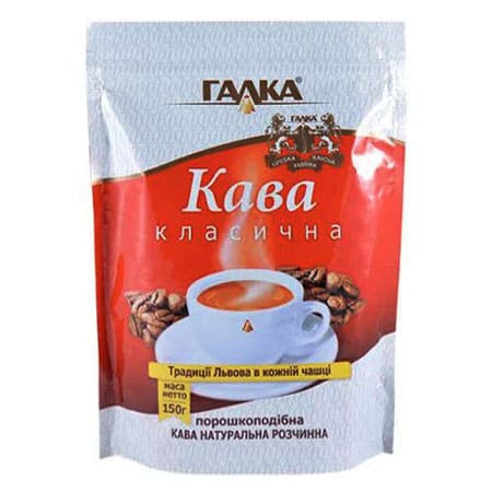 Кава розчинна Галка Класична 1 Еко 150 г