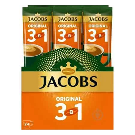 Кавові капсули Jacobs Original 3в1 для мобільної кави, еспресо та напоїв у зручних пакетах.