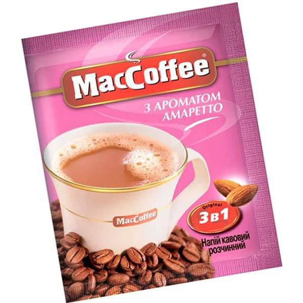 Кава розчинна MacCoffee 3в1 Амаретто 20 пакет