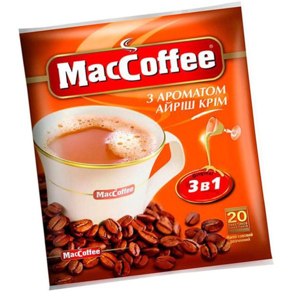 Кава розчинна MacCoffee 3в1 Айріш 20 пакет