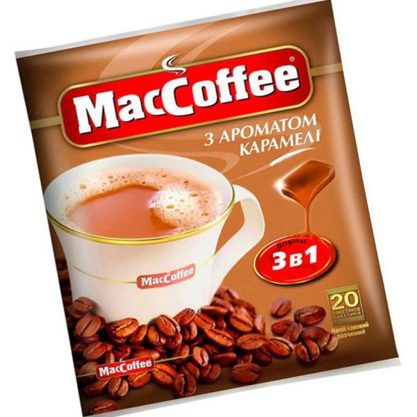 Кава розчинна MacCoffee 3в1 Карамель 20 пакет