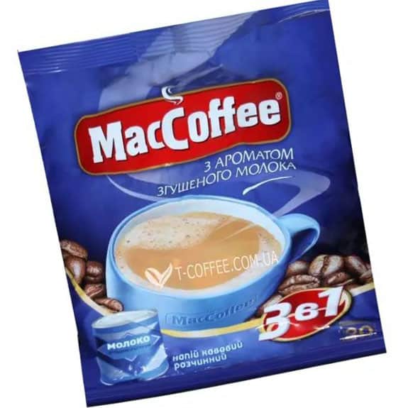 Кава розчинна MacCoffee 3в1 Сгущоне Молоко 20 пакет