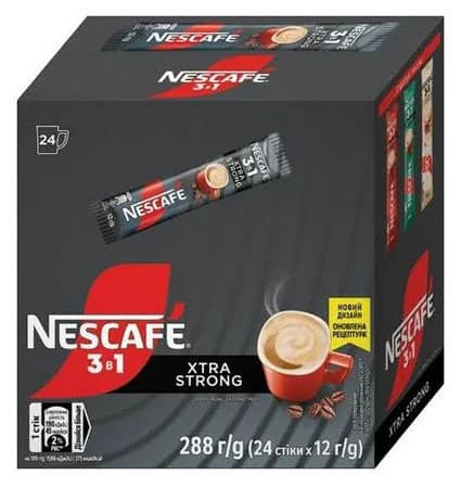 Кава розчинна Nescafe 3в1 New Xstra Strong 24 стіка